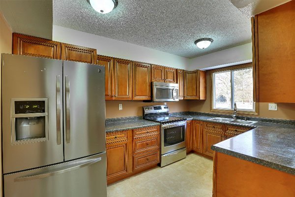 walnut kitchen cabinet