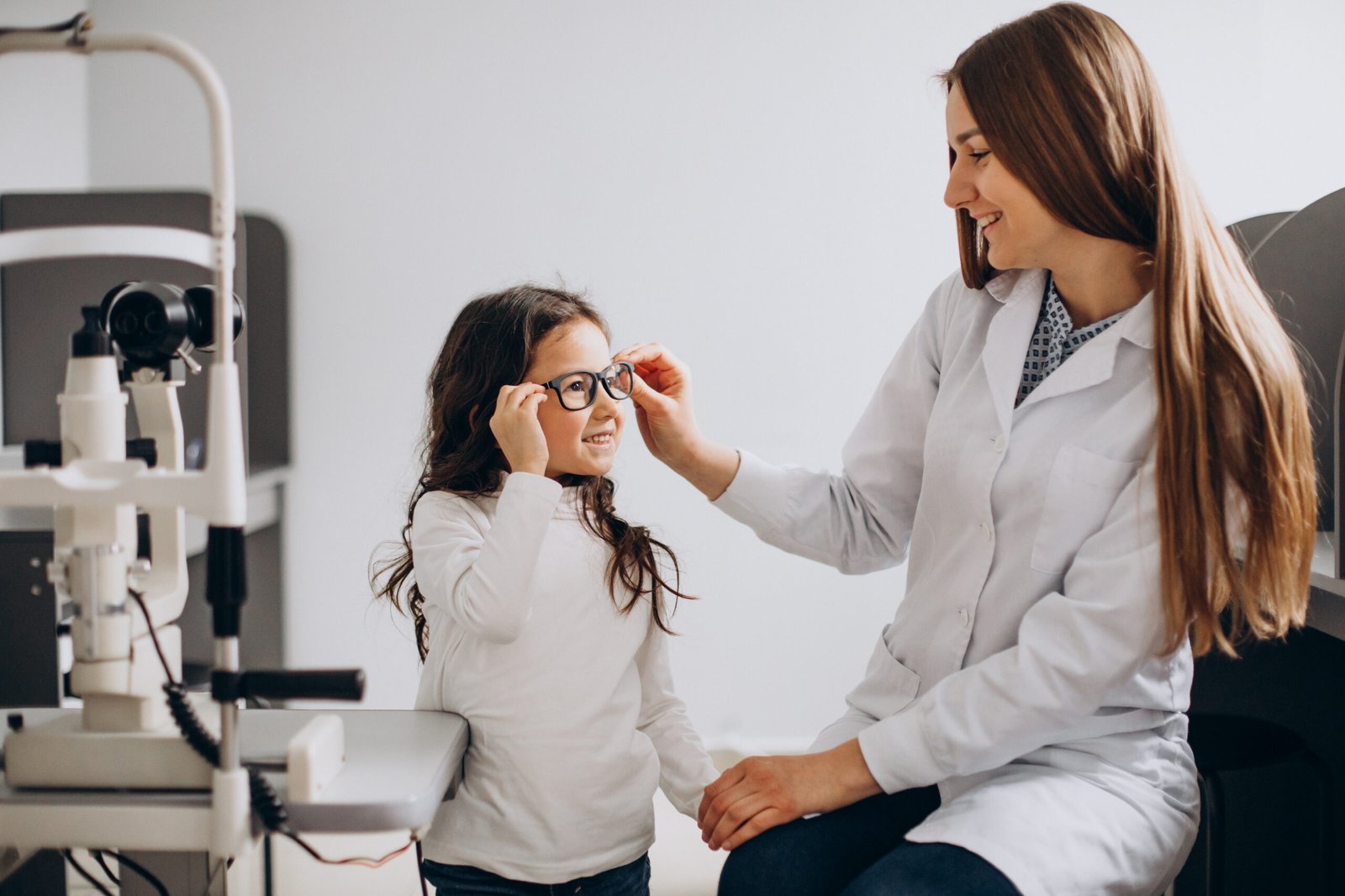 Little,Girl,Checking,Up,Her,Sight,At,Ophthalmology,Center