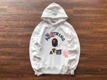 A Bathing Ape Logo White Hoodie Comfort and Style