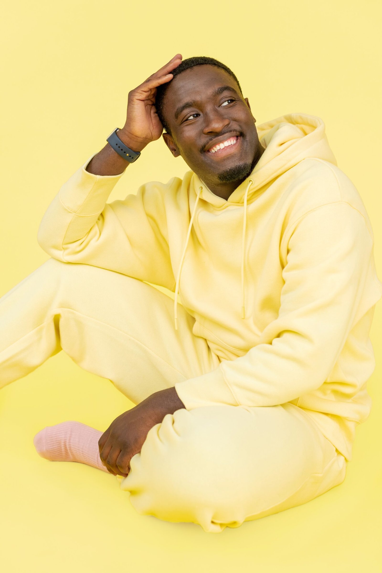 Man in Yellow hoodie