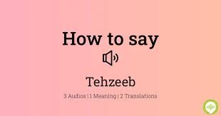 Meaning of tehzeeb