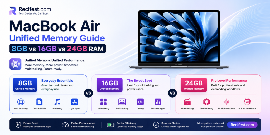 MacBook Air Unified Memory Guide 8GB vs 16GB vs 24GB RAM